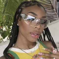 Fashion Rimless Y2K Sunglasses Retro Wrap Around Frameless Sunglasses Fashion Rimless Y2K Sunglasses Retro Wrap Around Frameless Sunglasses