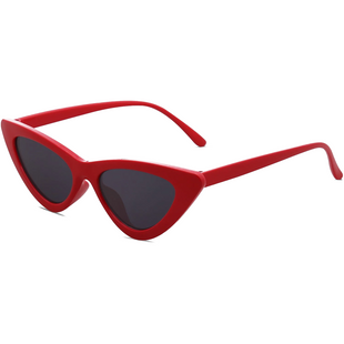 Red Frame Grey Lens Cat Eye Female Sunglasses