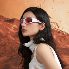 New Oval Frame Sunglasses for Fashion Y2K Retro Punk Pink Glasses New Oval Frame Sunglasses for Fashion Y2K Retro Punk Pink Glasses