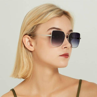 Oversized Women Polygon Sunglasses Retro Design - Abdosy