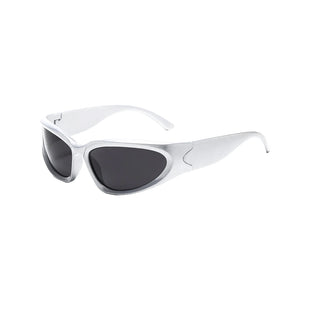 Silver with Black Sports Square Sunglasses - Abdosy