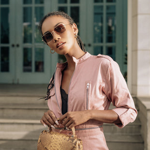 Vintage Tortoise Frame Gradient Blue Lens Sunglasses