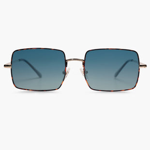 Vintage Tortoise Frame Gradient Blue Lens Sunglasses