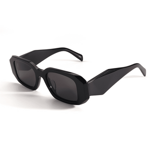 Black Square Aviator Sunglasses