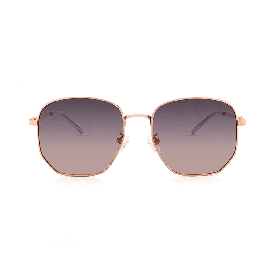 Female Brown Purple Polygon Sunglasses - Abdosy