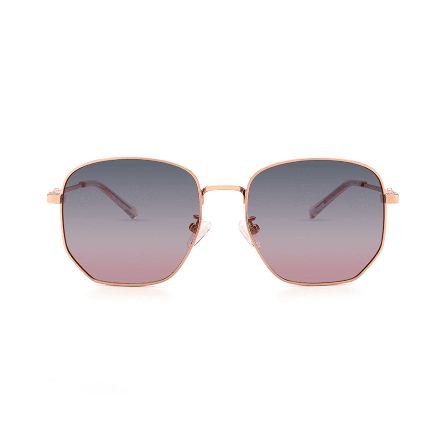 Female Brown Purple Polygon Sunglasses - Abdosy