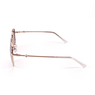 Female Brown Purple Polygon Sunglasses - Abdosy