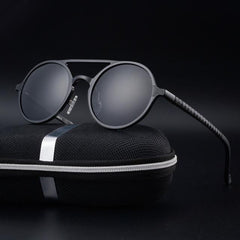 Abdosy Round Steampunk Polycarbonate Sunglasses