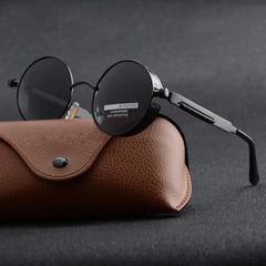 Round Steampunk Polarized Sunglasses