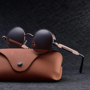Round Steampunk Polarized Sunglasses