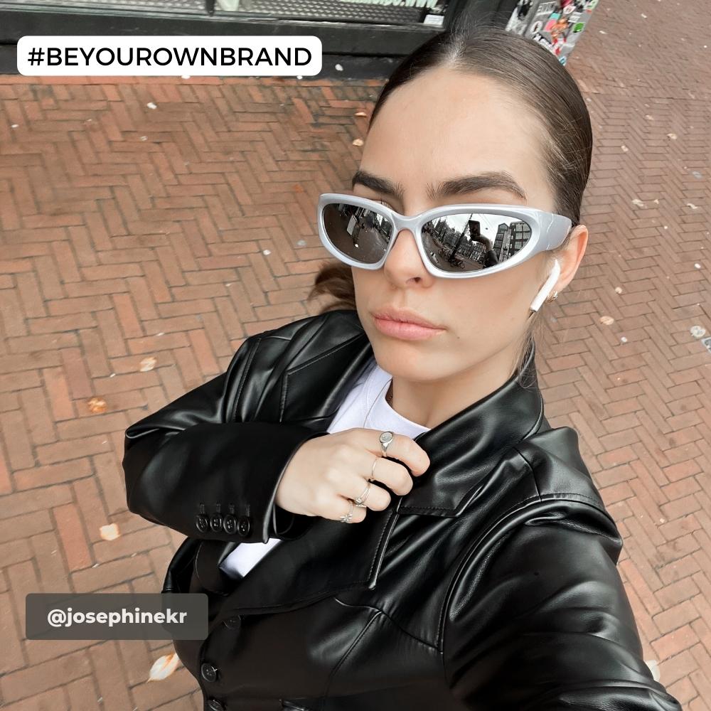 Silver with Black Sports Square Sunglasses - Abdosy Silver with Black Sports Square Sunglasses - Abdosy