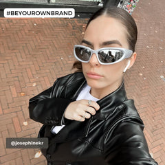 Silver with Black Sports Square Sunglasses - Abdosy Silver with Black Sports Square Sunglasses - Abdosy