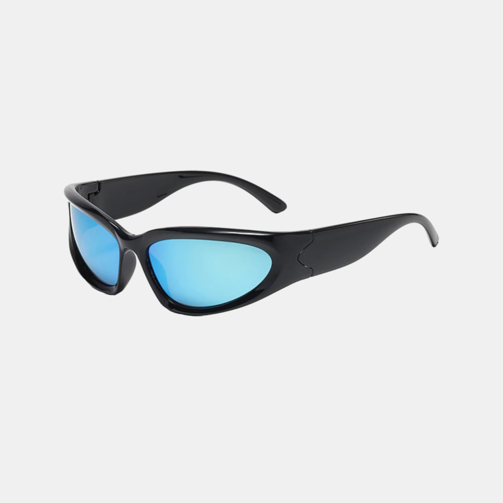 Silver with Black Sports Square Sunglasses - Abdosy