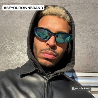 Silver with Black Sports Square Sunglasses - Abdosy