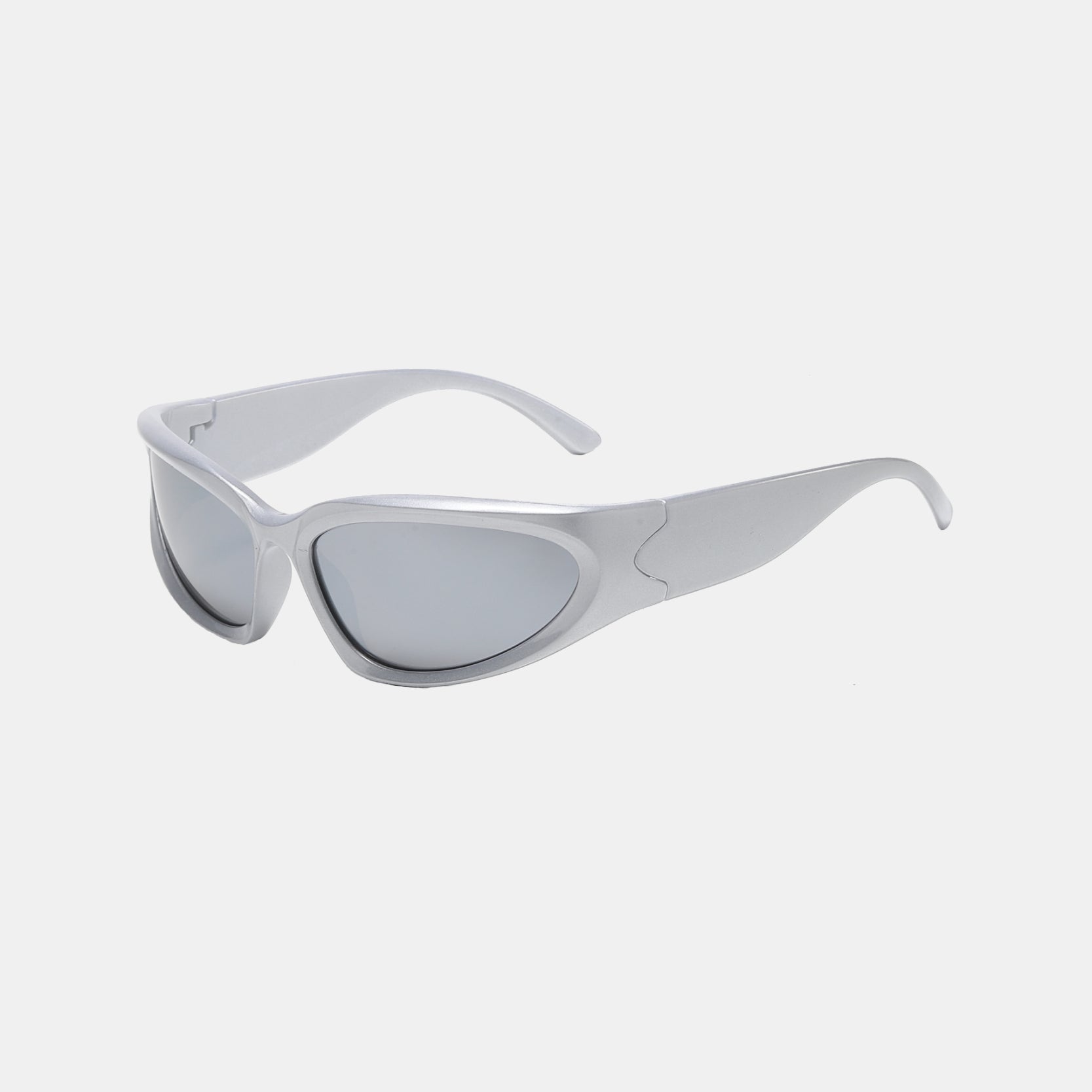 Silver with Black Sports Square Sunglasses - Abdosy Silver with Black Sports Square Sunglasses - Abdosy