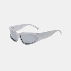 Silver with Black Sports Square Sunglasses - Abdosy Silver with Black Sports Square Sunglasses - Abdosy