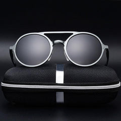 Abdosy Round Steampunk Polycarbonate Sunglasses