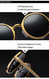 Abdosy Round Steampunk Polycarbonate Sunglasses
