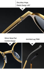 Abdosy Round Steampunk Polycarbonate Sunglasses