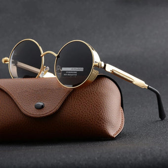 Round Steampunk Polarized Sunglasses