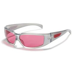 New Oval Frame Sunglasses for Fashion Y2K Retro Punk Pink Glasses