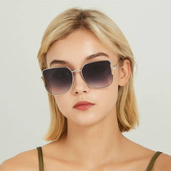 Oversized Women Polygon Sunglasses Retro Design - Abdosy