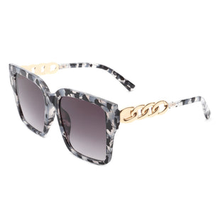 Women Chic Flat Top Tinted Fashion Square Sunglasses