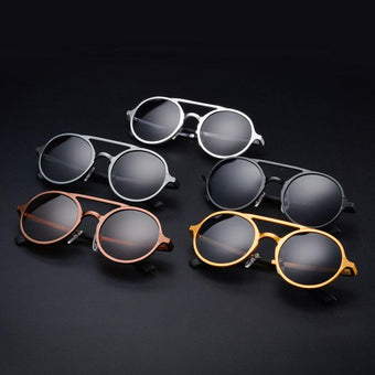 Abdosy Round Steampunk Polycarbonate Sunglasses